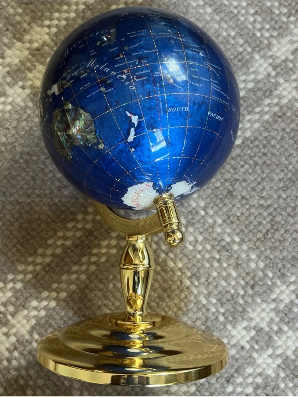 Stunning Semi-Precious Gem Stone Inlaid Globe